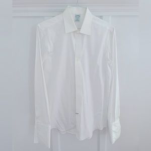 Brooks Brothers Milano (slim) fit French cuff white mens dress shirt